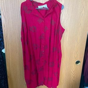 Vintage White Stag Button-Down Sheath Dress